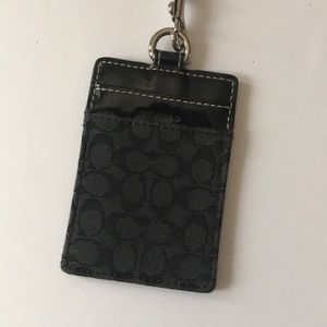 Coach Signature Black Key & Card Holder